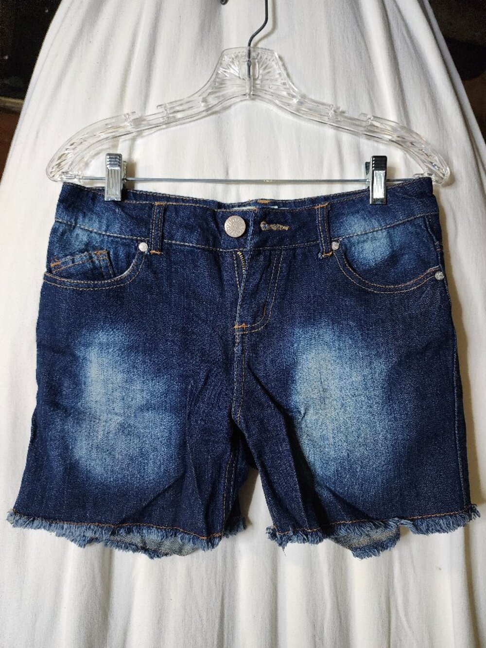 Blue Epic Faded Patch Jeans Cutoff Shorts